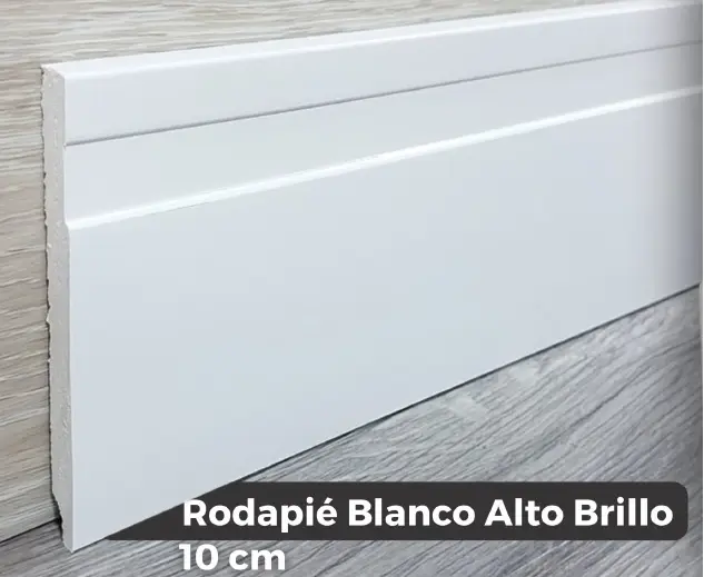 RODAPIE / ZOCALO PARA PISOS SPC CLICK BLANCO DIAGONAL 10 CM X 2,40 MTS ESP. 14 MM REF. JC1883-W1 EXTREME 