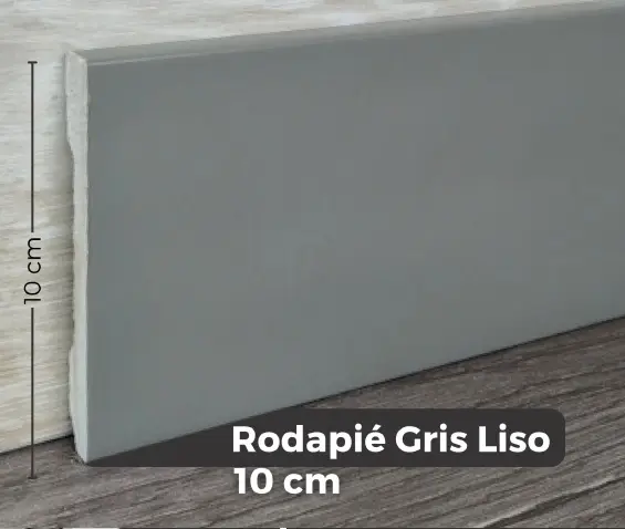 RODAPIE / ZOCALO PARA PISOS SPC CLICK GRIS LISO 10 CM X 2,40 MTS ESP. 10 MM REF. JC743-071 EXTREME  