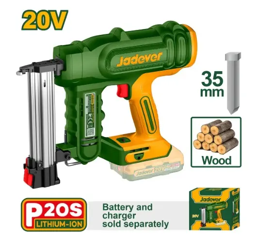 PISTOLA DE CLAVOS INALAMBRICA 20 V T/ CLAVO F15-F35  SIN BAT NI CARG REF JDBJ1305 MARCA JADEVER 