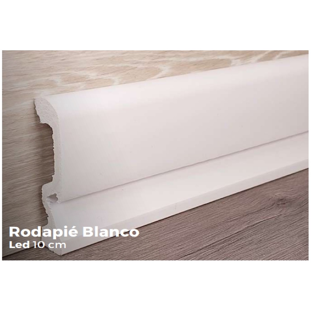 RODAPIE / ZOCALO PARA PISOS SPC CLICK BLANCO LED 9 CM X 2,40 MTS ESP. 20 MM REF. JX448-W1 EXTREME