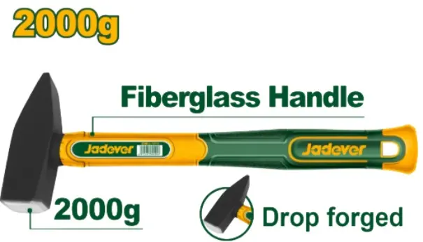 MARTILLO DE MAQUINISTA / MECANICO 2000gr MANGO FIBRA DE VIDRIO REF. JDHM1320 MARCA JADEVER