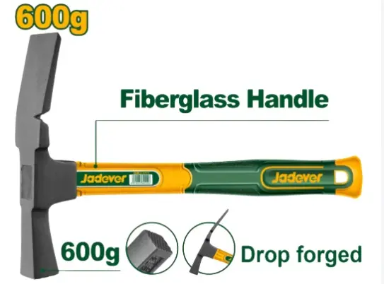 MARTILLO PARA ALBAÑIL 600 GR MANGO FIBRA DE VIDRIO REF. JDHM3306 MARCA JADEVER
