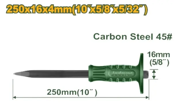 CINCEL DE PUNTA PARA CONCRETO 4 MM X 16 MM X 250 MM REF. JDCC1303 MARCA JADEVER
