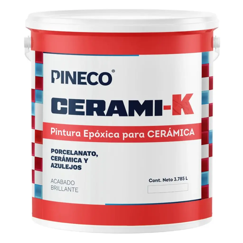 PINTURA EPOXICA A BASE DE AGUA PARA CERAMICA / PORCELANATO CERAMI-K COLOR GREIGE BRILLANTE 01 GALON CLASE A REF.667708 MARCA PINECO 