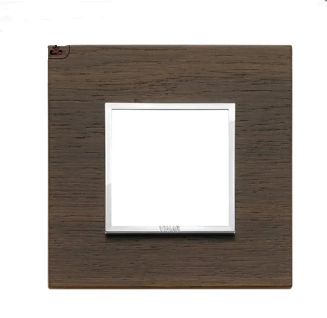 PLACA 2 MODULOS MADERA MACIZA WENGE SERIE EIKON REF. 21642.33 MARCA VIMAR