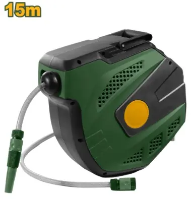 CARRETE AUTOMATICO C/ MANG. DE 1/2" 15M 150PSI RETRACCIÓN LENTA REF. JDVZ1515 MARCA JADEVER