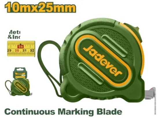 CINTA METRICA / CON BOTON DE TRANCA 10 MM X 25 MTS REF. JDMT1250 MARCA JADEVER