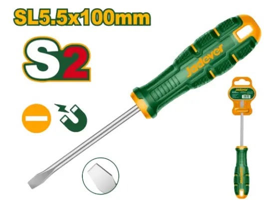 DESTORNILLADOR DE PALA SL 5.5 X 100MM PUNTA MAGNETICA S2 MANGO ERGONOMICO REF. JDSDA254 MARCA JADEVER