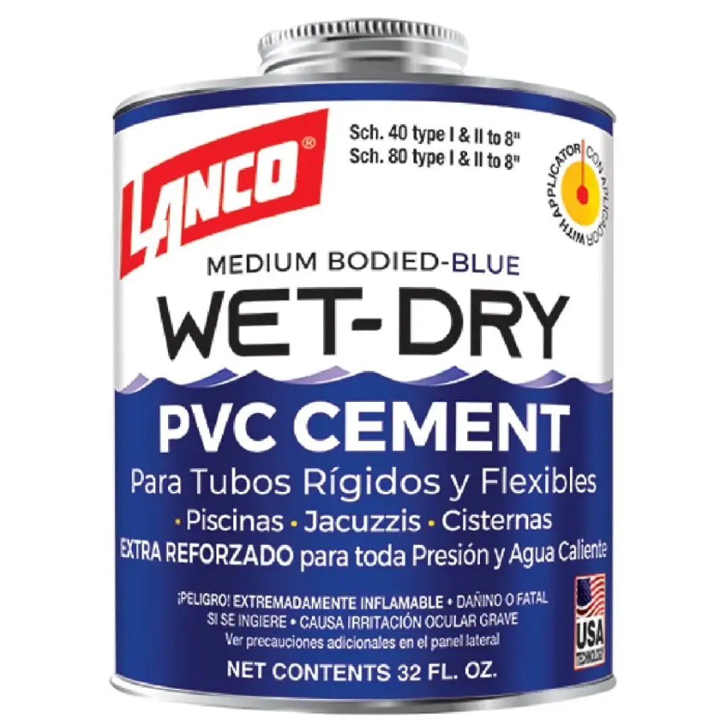 SOLDADURA / PEGA CEMENTO AZUL MULTI-USO PVC 32 FL. OZ 946 ML WET-DRY REF. SN248-7 / 024875 MARCA LANCO