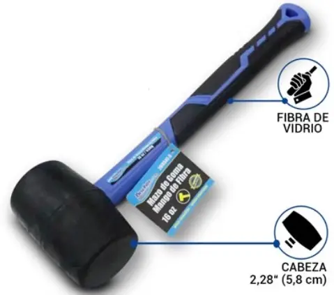 MAZO DE GOMA MANGO FIBRA DE 16 OZ REF. 203541-5 / 420891 MARCA BRUFER