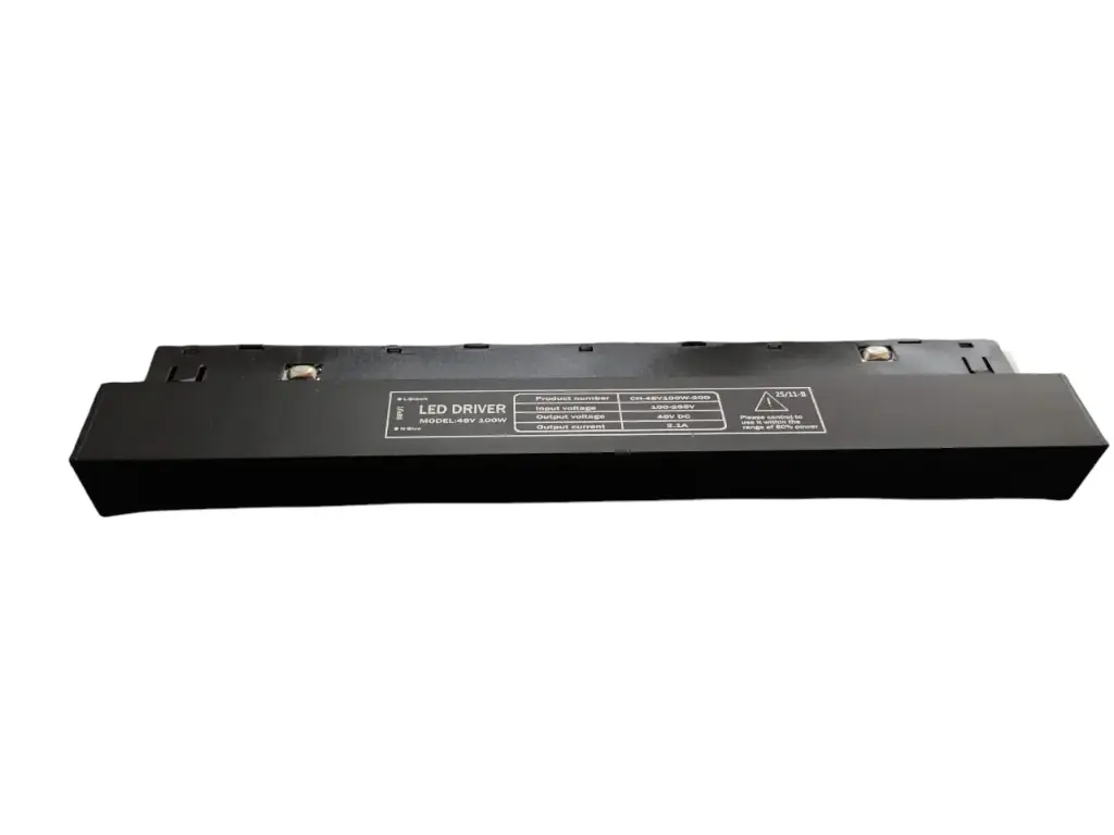 TRANSFORMADOR DE ENERGIA / BUILT IN 48V 2.1 A 100W P/RIEL TRACK LIGHT MAGNETICO NEGRO REF. LUM-913 / CH-48V100W-20D LUMIND 