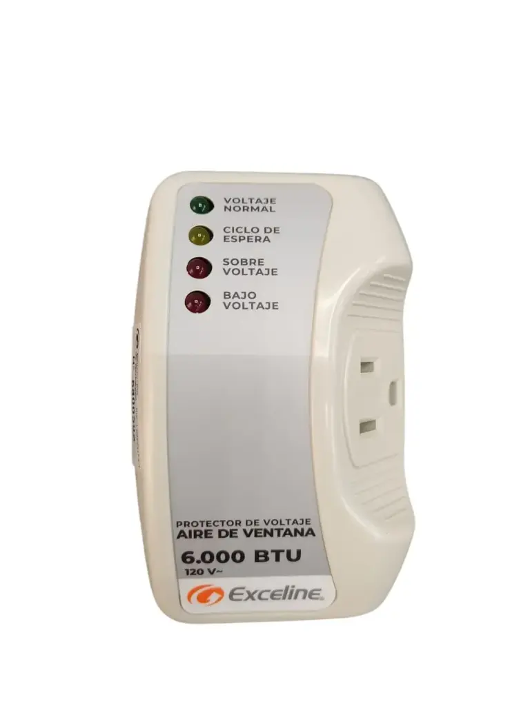 PROTECTOR DE VOLTAJE PARA AIRE DE VENTANA 6000 BTU 120 V ENCHUFABLE REF. GSM-AV06 / 010011 MARCA EXCELINE