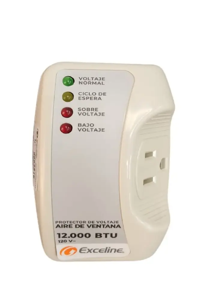 PROTECTOR DE VOLTAJE PARA AIRE DE VENTANA 1200 BTU 120 V ENCHUFABLE REF. GSM-AV12 / 010028 MARCA EXCELINE