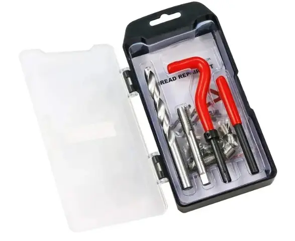KIT DE HELICOIDES PARA REPARACION DE ROSCA 25PZAS (M8-1,25MM) INCLUYE INSERTO+BROCA+HERR. DE ISNT. REF. KHELI08125 / 270337 MARCA HJ