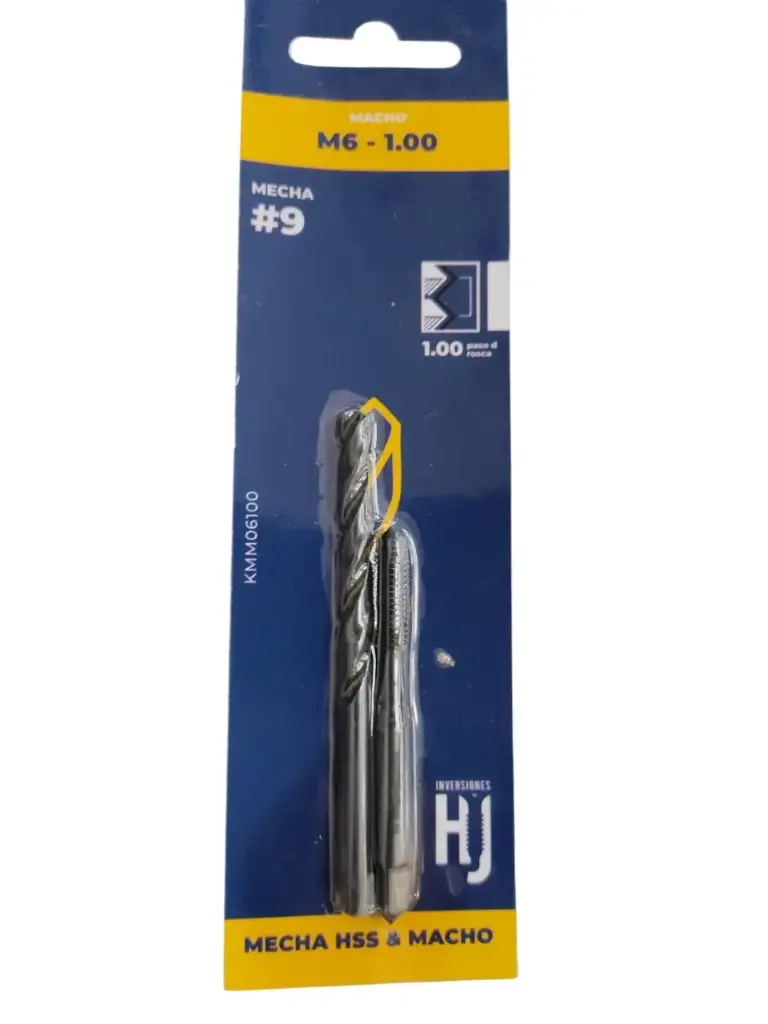 KIT BROCA / MECHA DE ACERO HSS #9 + MACHO M6-1.00MM REF. KMM06100 /269829 MARCA HJ
