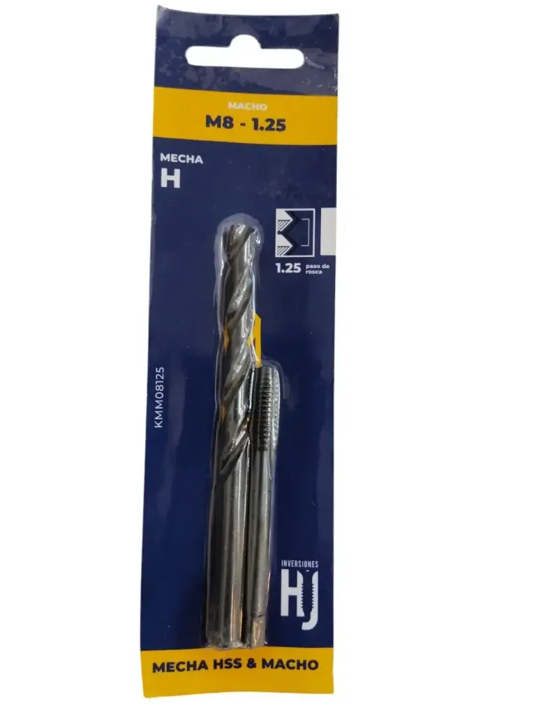 KIT BROCA / MECHA DE ACERO HSS H + MACHO M8-1.25MM REF. KMM08125 / 269836 MARCA HJ