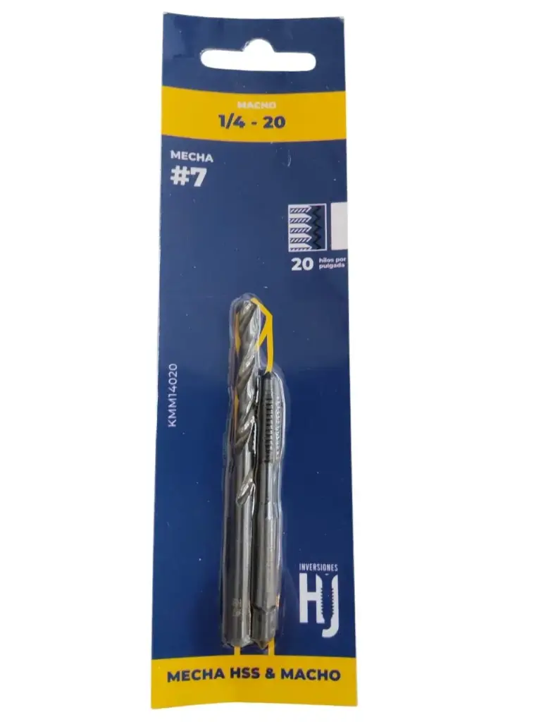 KIT BROCA / MECHA DE ACERO HSS #7 + MACHO M1/4-20MM REF. KMM14020 / 269782 MARCA HJ
