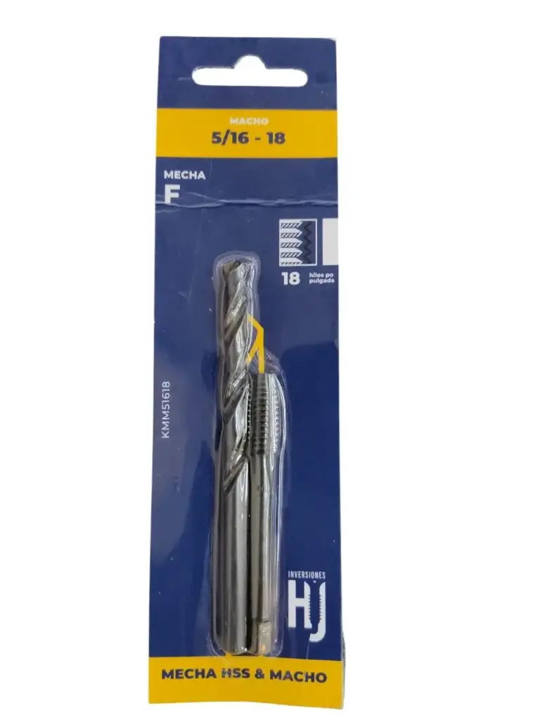 KIT BROCA / MECHA DE ACERO HSS F + MACHO M5/16-18MM REF. KMM51618 / 269799 MARCA HJ