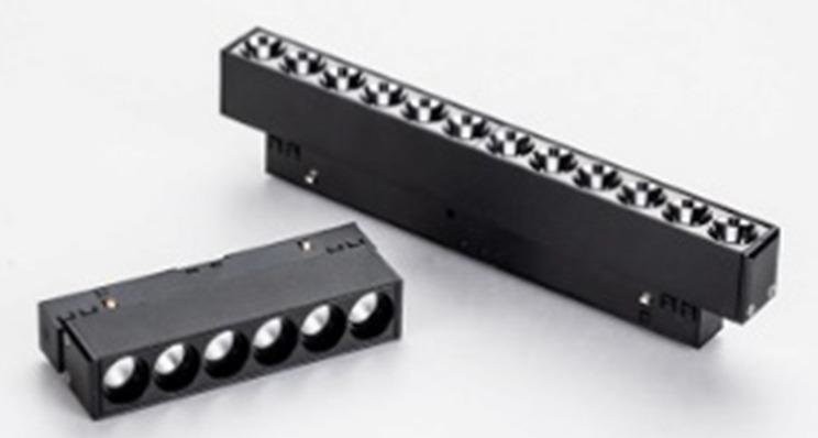 LAMPARA LED LINEAL MULTISPOT 18W 48V 3000K 33X2.2X2.5MM NEGRO P/RIEL MAGNET. LUM-668-1 LUMIND 