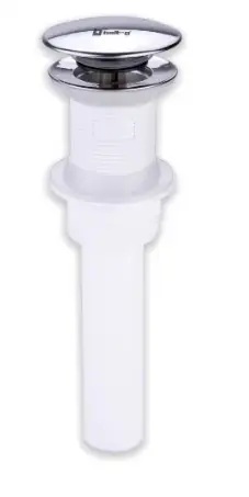 DESAGUE LAVAMANOS PUSH BUTTON MOD. HONGO ACERO / PLASTICO ( CON REBOSE ) REF. GRI-0038 MARCA BELT-G 