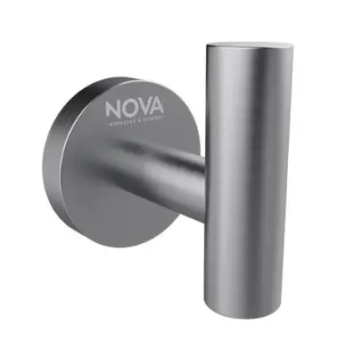 PERCHERO INDIVIDUAL 50 MM SERIE TEMPO ANTHRACITE RADIANCE / GRIS REF. NVACC7631 MARCA NOVA