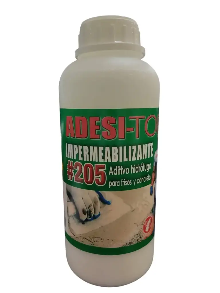 ADITIVO HIDROFUGO IMPERMEABILIZANTE PARA CONCRETO 1LITRO # 205 REF. ADT14 / 500889 MARCA ADESI-TOP