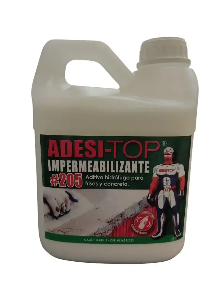 ADITIVO HIDROFUGO IMPERMEABILIZANTE PARA CONCRETO 1 GALON # 205 REF. ADT60 / 500902 MARCA ADESI-TOP