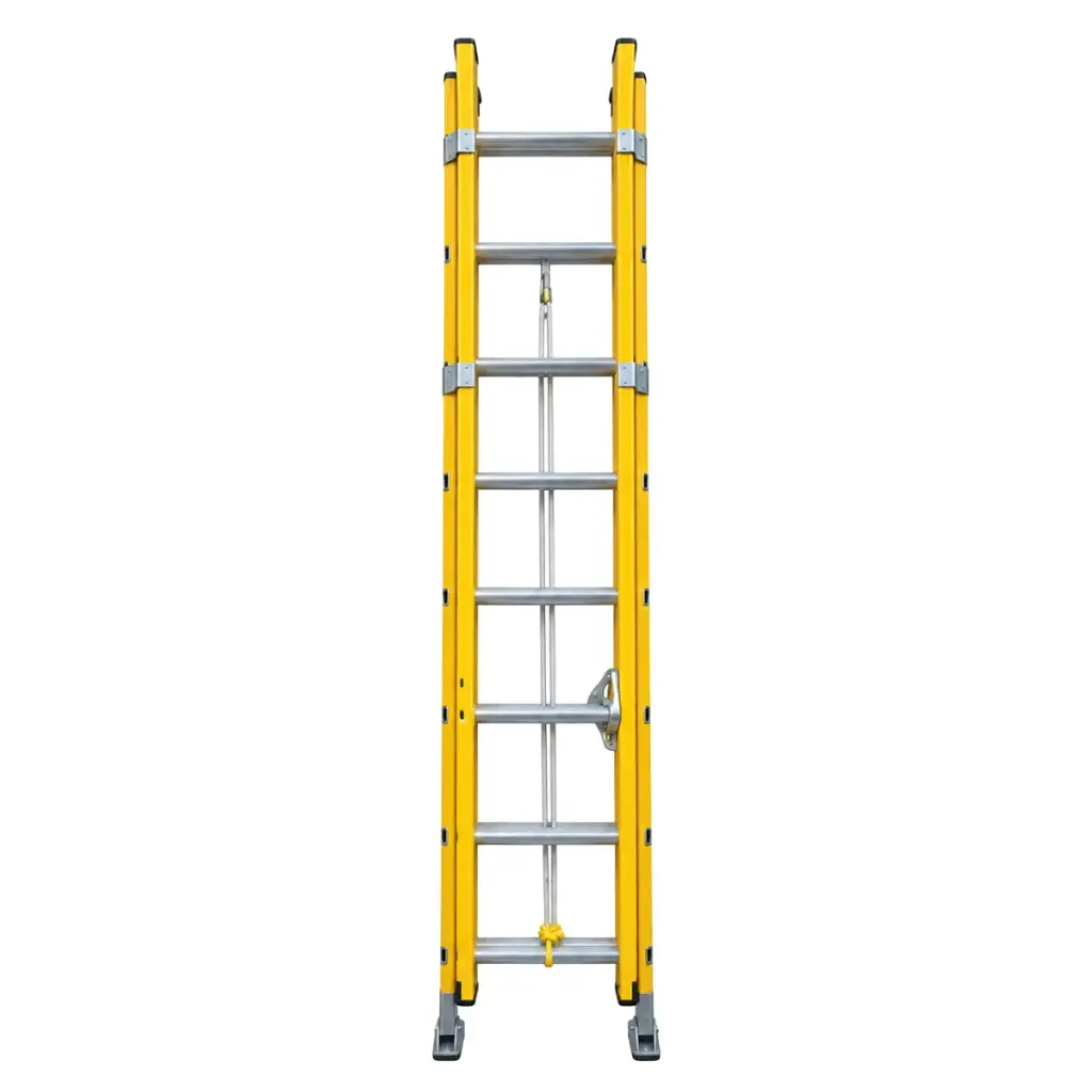 ESCALERA FIBRA DE VIDRIO INDUSTRIAL EXTENSIBLE 20 TRAMOS 34 X 3 CM CAP. 300 KG ZAPATAS ANTIRRESBALANTE REF. FP20 MARCA ALADINO