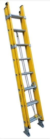 ESCALERA FIBRA DE VIDRIO INDUSTRIAL EXTENSIBLE 28 TRAMOS 34 X 3 CM CAP. 300 KG ZAPATAS ANTIRRESBALANTE REF. FP28 MARCA ALADINO