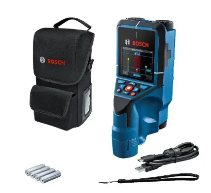 DETECTOR DE MATERIALES PROFESIONAL UNIVERSAL IP5X BATERIA 4XAA + CABLE USB-C C/ ESTUCHE REF. D-TECT 200C / 867278 / 988131 MARCA BOSCH 