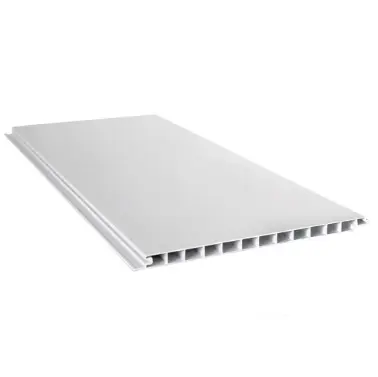 LAMINA DE PVC PARA TECHO CIELO RASO ( MATE ) BLANCO CON RAYA PLATA 5.95 MT X 30CMX 8MM (CUBRE 1.80 MTS 2) REF. 12-116-0004 BUILDCO