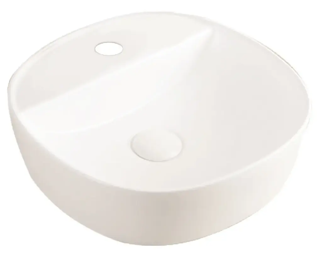 LAVAMANO REDONDO DE SOBREPONER 40 X 40 X 12.50 CM COLOR BLANCO REF. LAV-05 MARCA UNIQUE