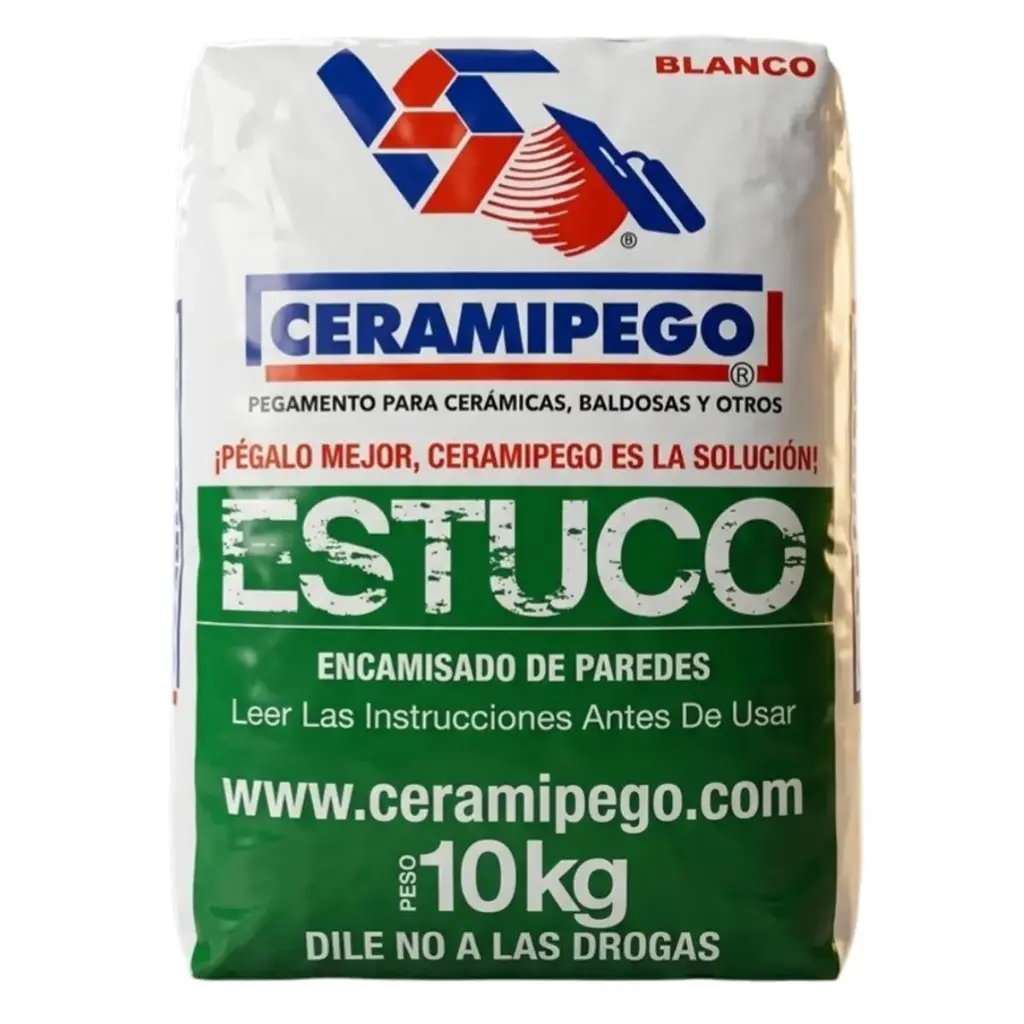 ESTUCO PARA ENCAMISADO DE PAREDES 10 KG COLOR BLANCO REF. CEB10 MARCA CERAMIPEGO