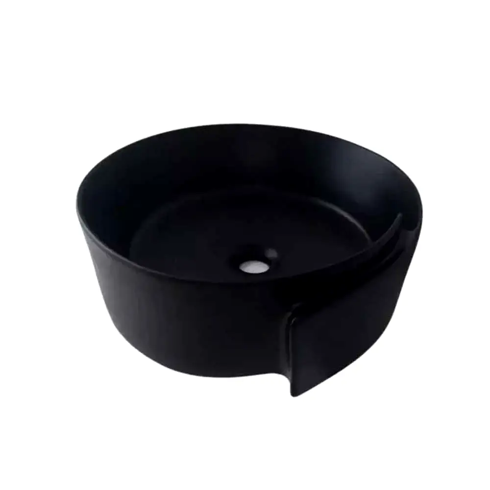 LAVAMANOS REDONDO DE SOBREPONER 40 X 12.50 CM COLOR NEGRO MATE REF. LAV-1100 MARCA UNIQUE