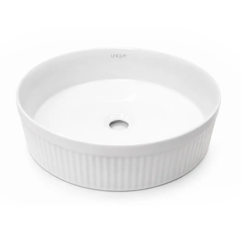 LAVAMANOS REDONDO DE SOBREPONER 41,50 X 12 CM COLOR BLANCO REF. LAV-06 MARCA UNIQUE