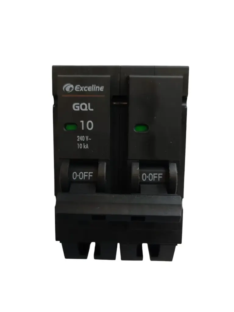 BREAKER PARA EMPOTRAR 2 X 10 A REF. GQL-10A-2 / 009657 MARCA EXCELINE