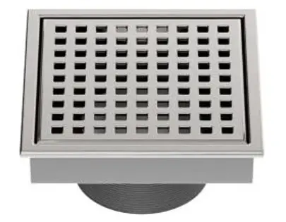 REJILLA CUAD. / DESAG. 4 X4" INOX 304 AGUJERO VARIOS CROMADA P/ TUBO 2" REF. REJ-650C UNIQUE