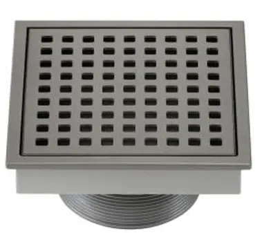 REJILLA CUAD. / DESAG. 4 X4" INOX 304 AGUJERO VARIOS SATINADA P/ TUBO 2" REF. REJ-650S UNIQUE