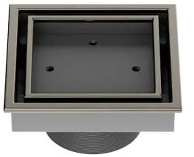 REJILLA CUAD/ DESAGUE 4" X 4" INOX 304 P/ INSERTO BALDOSA SATINADA P/TUBO 2" REJ-654S UNIQUE