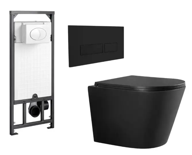 WC SANITARIO ONE PIECE C/ TANQUE Y ASIENTO CIERRE SUAVE COLOR NEGRO REF. SAN-311 MARCA UNIQUE