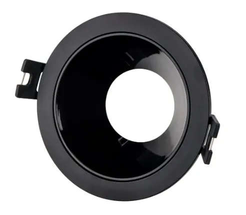 APLIQUE SPOT REDONDO EMPOTRABLE P/ DICROICO C/ SOCATE COLOR NEGRO REF. AOK111 MARCA LUZAK