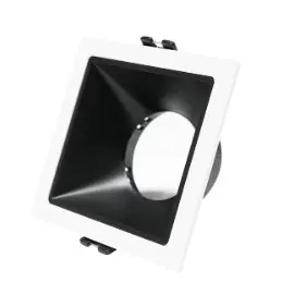 APLIQUE SPOT CUADRADO EMPOTRABLE P/ DICROICO C/ SOCATE COLOR BLANCO-NEGRO REF. AOK152 MARCA LUZAK