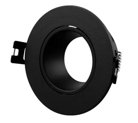 APLIQUE SPOT REDONDO EMPOTRABLE DIRIGIBLE P/ DICROICO C/ CONECTOR GU10 C/ NEGRO REF. AOK192 MARCA LUZAK