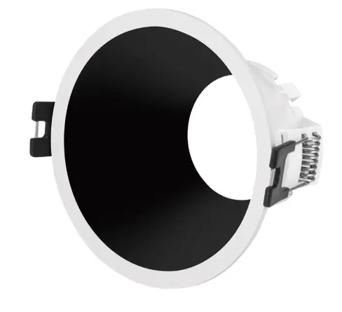 APLIQUE SPOT REDONDO EMPOTRABLE P/ DICROICO C/ SOCATE COLOR BLANCO-NEGRO REF. AOK122 MARCA LUZAK