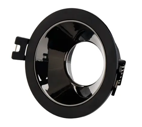 APLIQUE SPOT REDONDO EMPOTRABLE P/ DICROICO C/ SOCATE COLOR NEGRO METALIZADO REF. AOK113 MARCA LUZAK