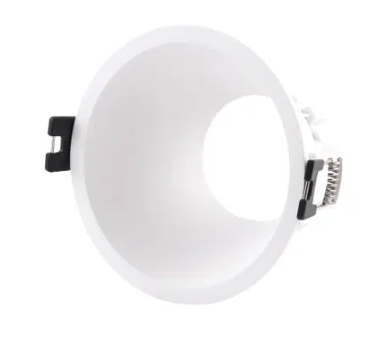 APLIQUE SPOT REDONDO EMPOTRABLE P/ DICROICO C/ SOCATE COLOR BLANCO REF. AOK121 MARCA LUZAK