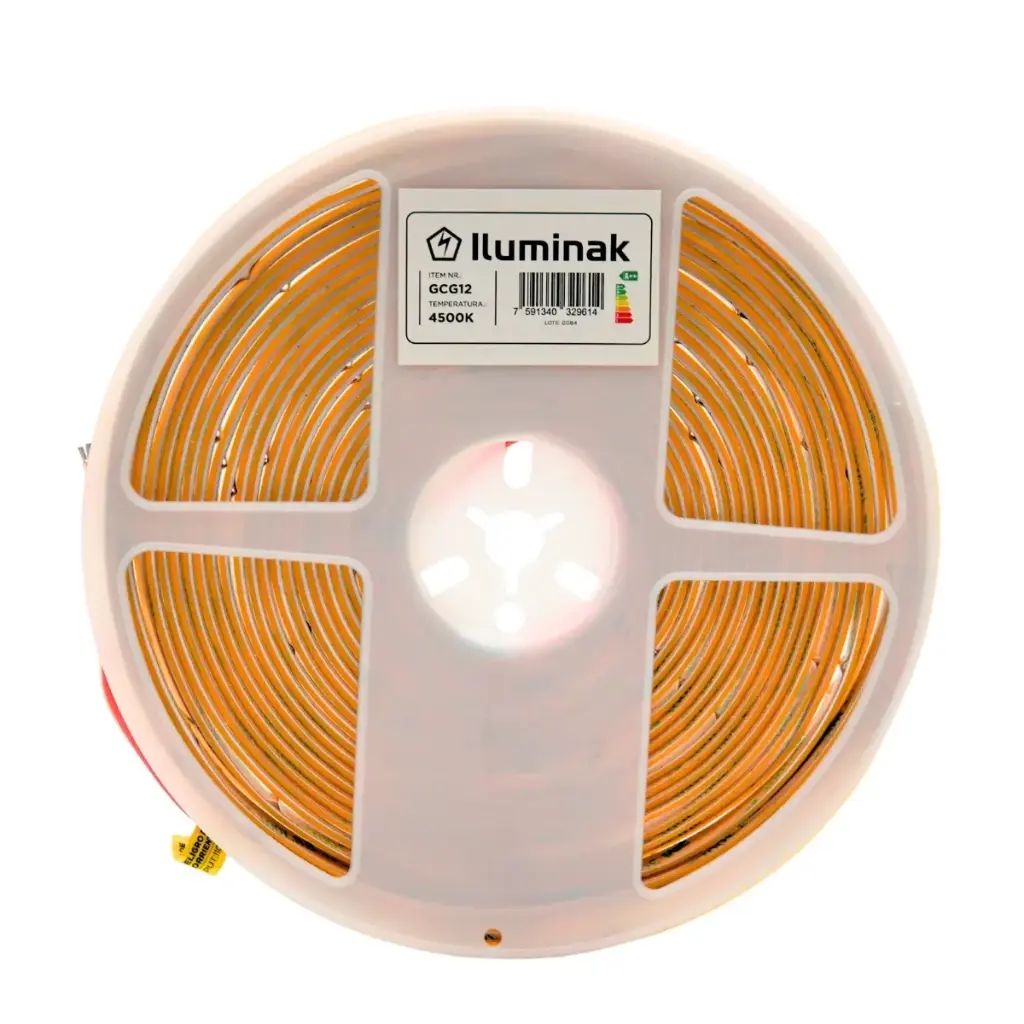 CINTA LED TIPO COB 8MM 10MTS 10W 110V 100LM 4500K IP20 520LEDS/M REF. GCG12 ILUMINAK