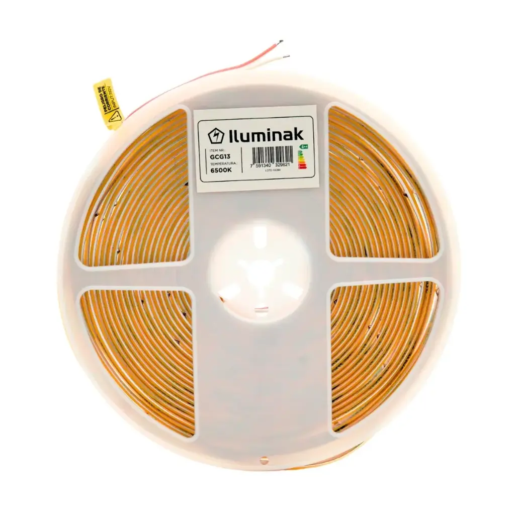 CINTA LED TIPO COB 8MM 10MTS 10W 110V 100LM 6500K IP20 520LEDS/M REF. GCG13 ILUMINAK