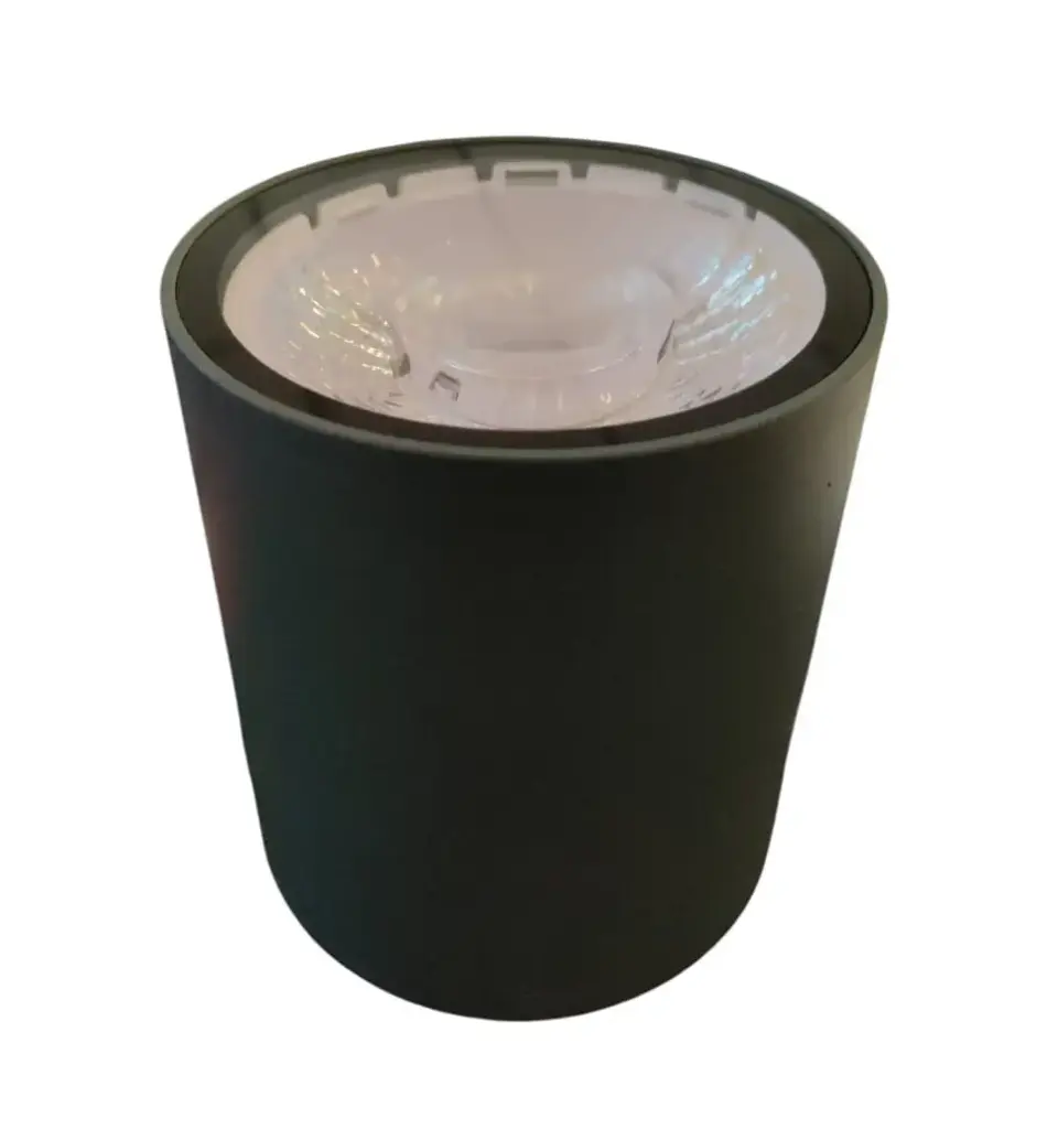 APLIQUE DE TECHO LED INTEGRADO 9W 3CCT 85-265V 810LM IP65 SUPERFICIAL CILINDRO C/GRIS OSCURO REF. JBO9 MARCA ILUMINAK