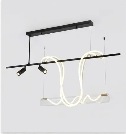LAMPARA LED COLGANTE EN CURVA MODELO. DL1203 80W 3CCT COLOR NEGRO REF. 107-173-0080W-6500K-DL1203 MAFI